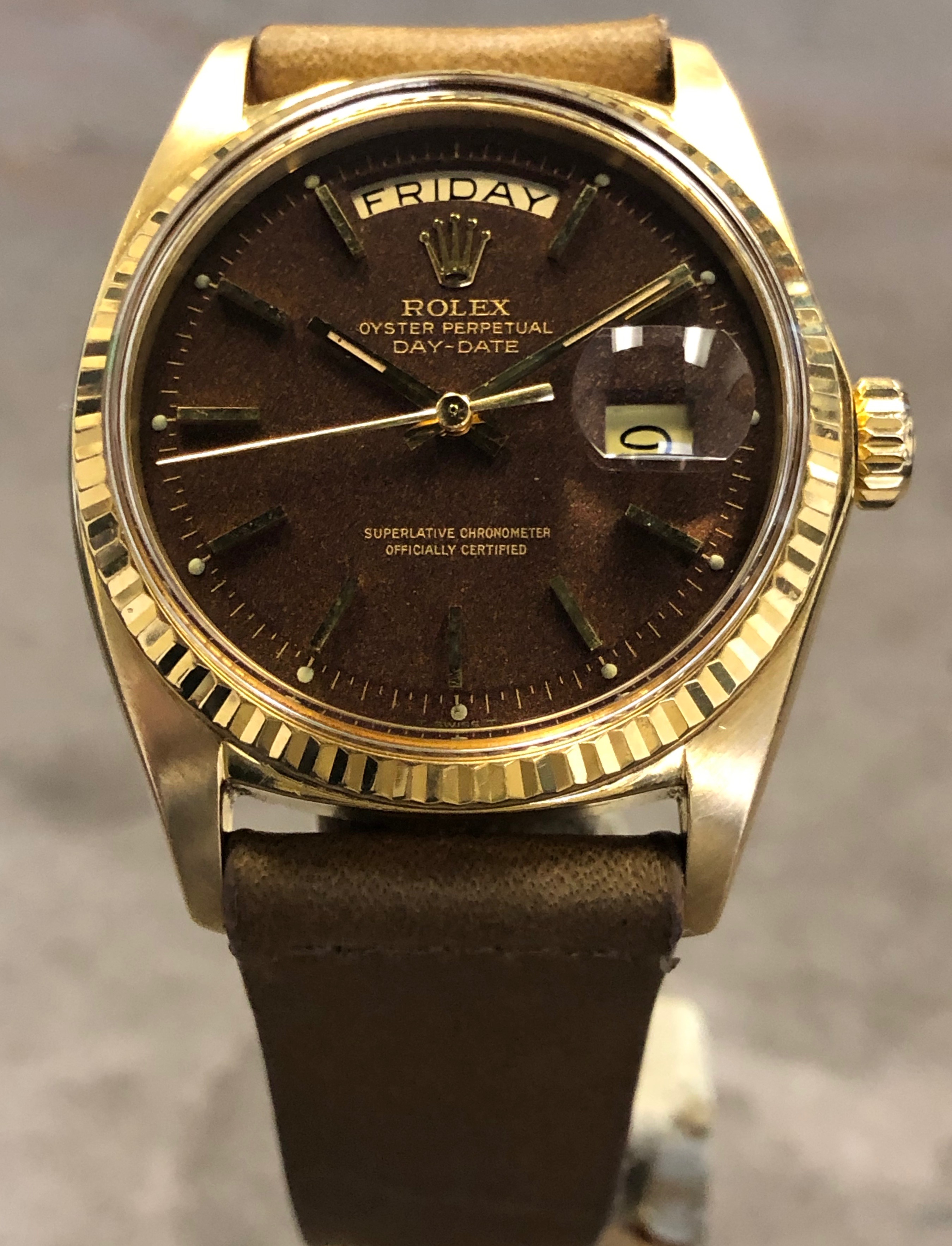 Vintage Rolex Day-Date President 1803 18K Yellow Gold Rare Kelley